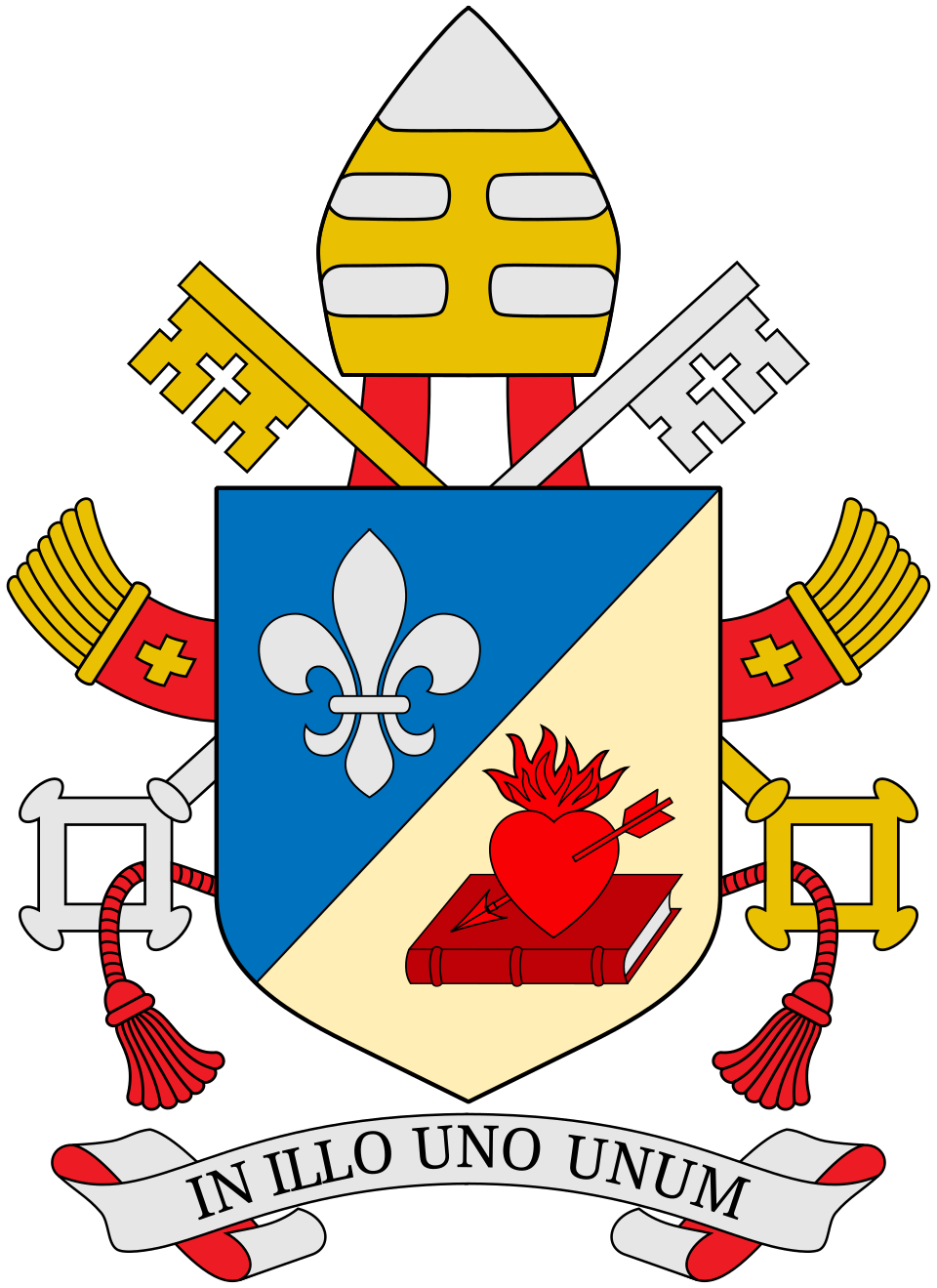 The papal coat of arms of Pope Leo XIV